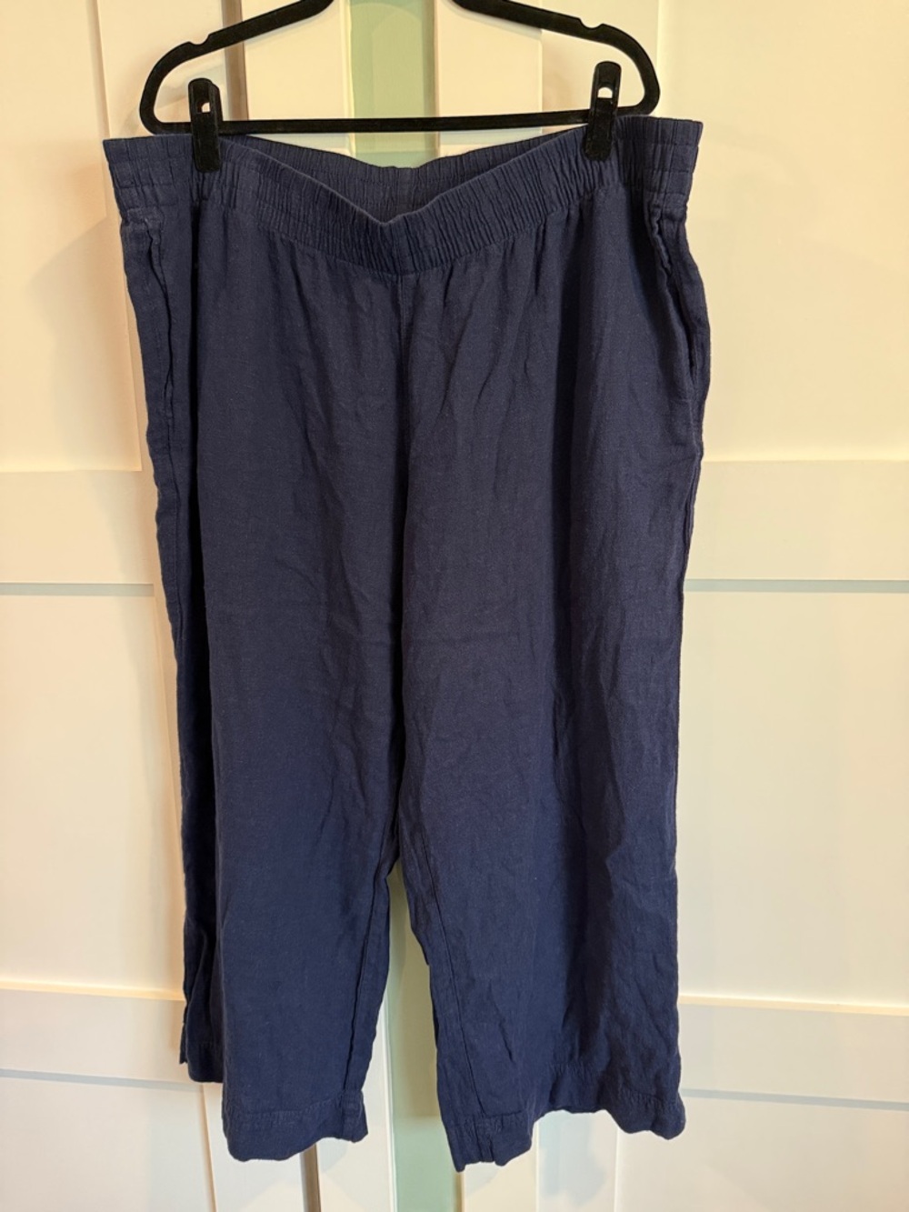 Old Navy Women’s Navy Pull On Wide Leg Linen Pants